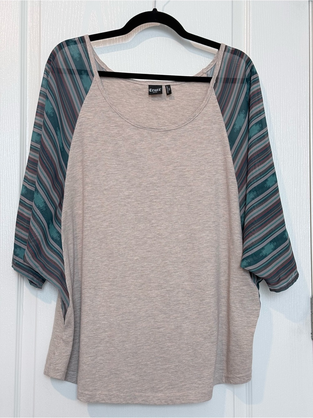 Cruel Denim Women’s XXL Southwestern Astec Dolman Sleeve Boho Top